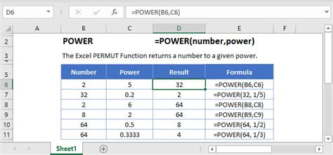 how to raise a number to a power in google sheets
