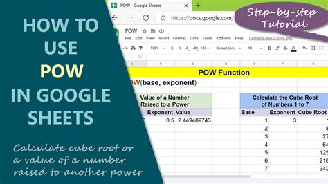 how to raise to a power in google sheets