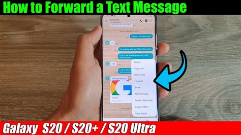 how to react to a text message on samsung s20