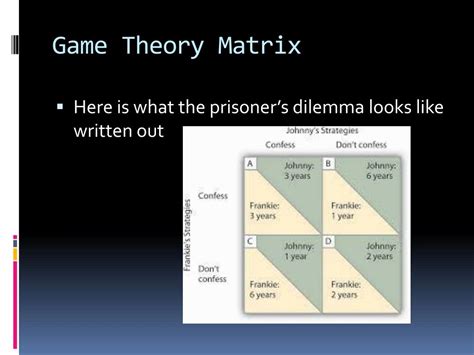 how to read a game theory matrix