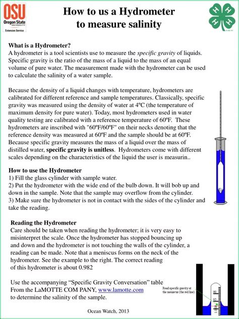 How To Read A Hydrometer For Salinity