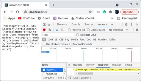 how to read json response in node js