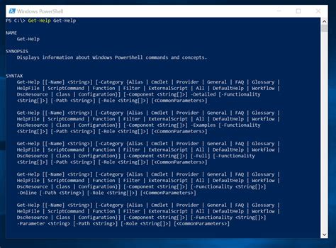 how to read powershell help syntax