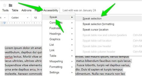 how to read text on docs