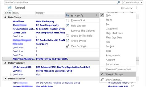 how to receive group emails in inbox outlook