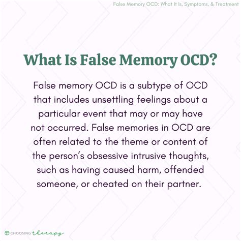 how to recognize false memories ocd