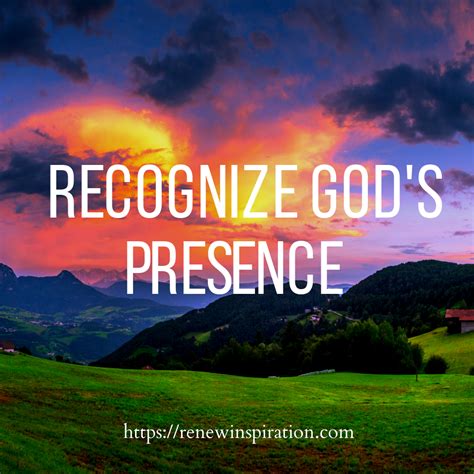 how to recognize god's presence