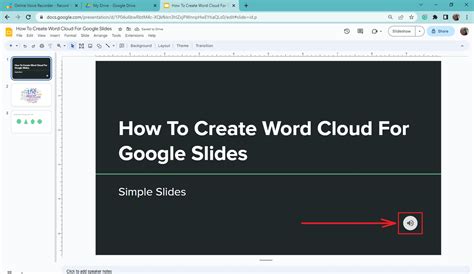 how to record an audio clip on google slides