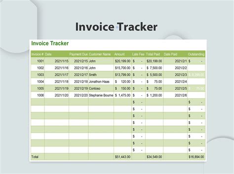how to record invoice in excel