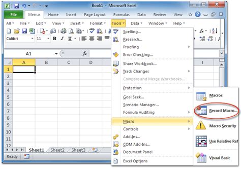 how to record macro in excel 2007