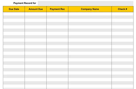 how to record payments in excel