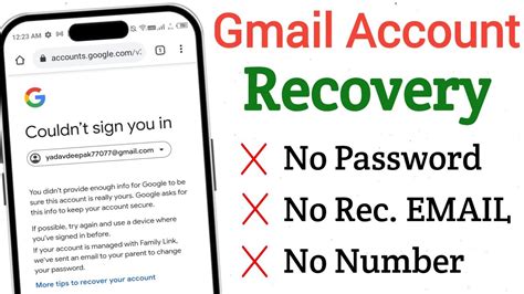 how to recover a google account without phone number or recovery email