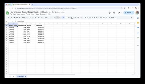 how to recover data from google spreadsheet