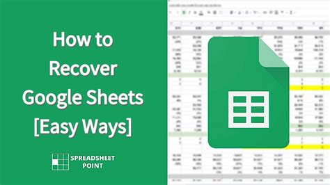 how to recover deleted data in google sheets