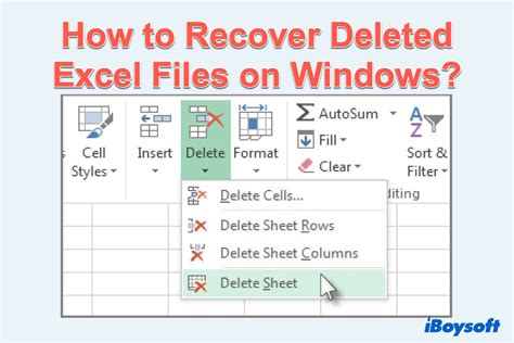 how to recover permanently deleted excel files in windows 10