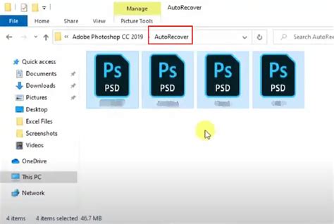 how to recover psd file