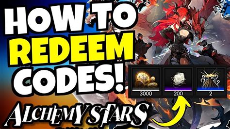 how to redeem codes alchemy stars