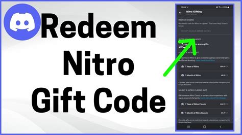 how to redeem discord nitro gift code