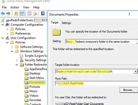 How To Redirect Documents Folder With Group Policy