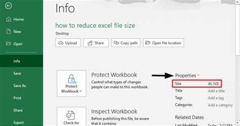 how to reduce excel file size in outlook