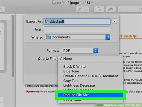 how to reduce file size of pdf in preview