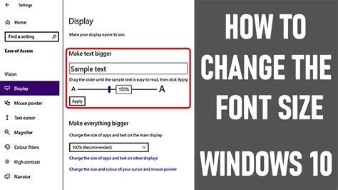 how to reduce font size in windows 10 using keyboard