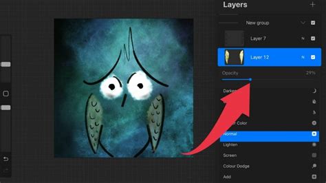 how to reduce opacity of image on procreate
