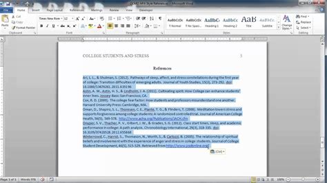 how to reference in apa style in word