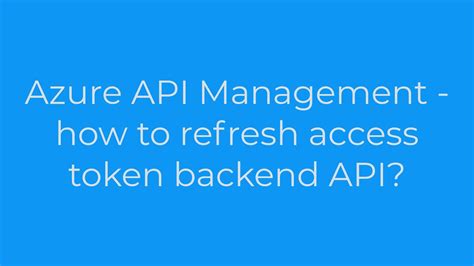 how to refresh access token azure