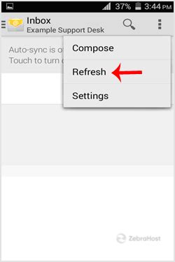 how to refresh email on android