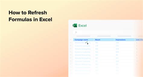 how to refresh formulas in excel
