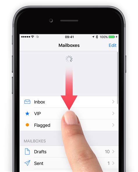 how to refresh mail app on iphone