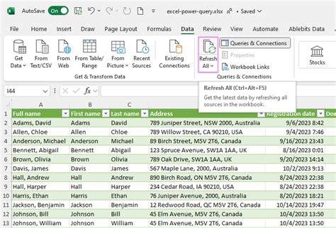 how to refresh power query in excel web