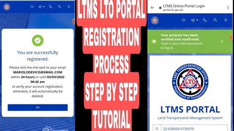 how to register to ltms portal