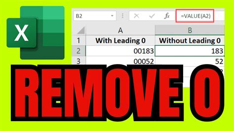 how to remove 0 from month in excel