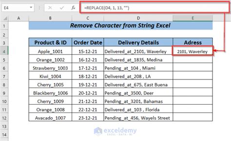 how to remove a character from a text string in excel