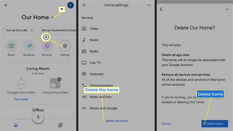 how to remove a device in google home