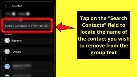 how to remove a number from a group text on android