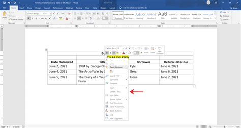 How To Remove A Table Row In Word