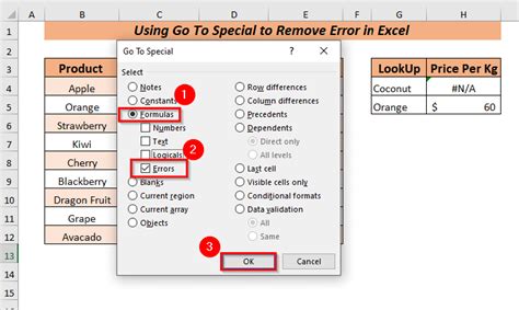 how to remove all formula errors in excel