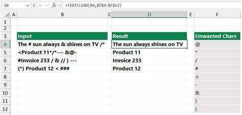 how to remove all special characters in excel using formula
