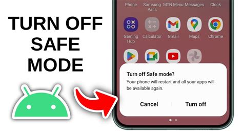 how to remove android phone from safe mode without power button