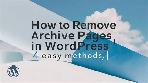 how to remove archive