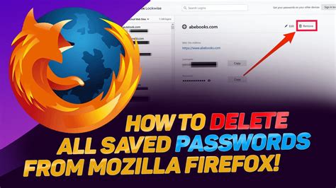 how to remove auto saved passwords in firefox