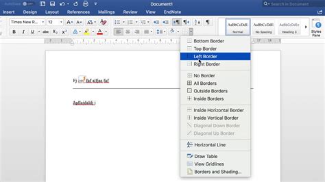 how to remove automatic border line in word
