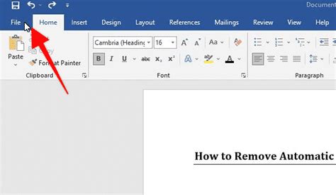 how to remove automatic lines in word
