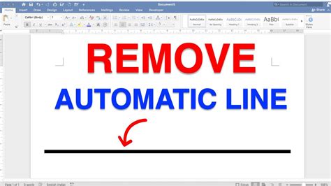 how to remove automatic underline in word