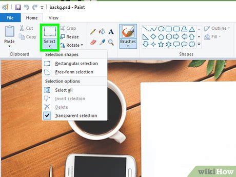 how to remove background color from image in paint