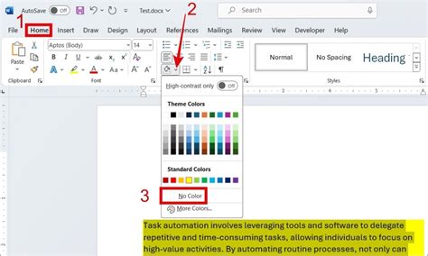 How To Remove Background Color Of Text In Microsoft Word