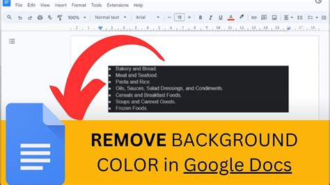 how to remove background highlight in google docs